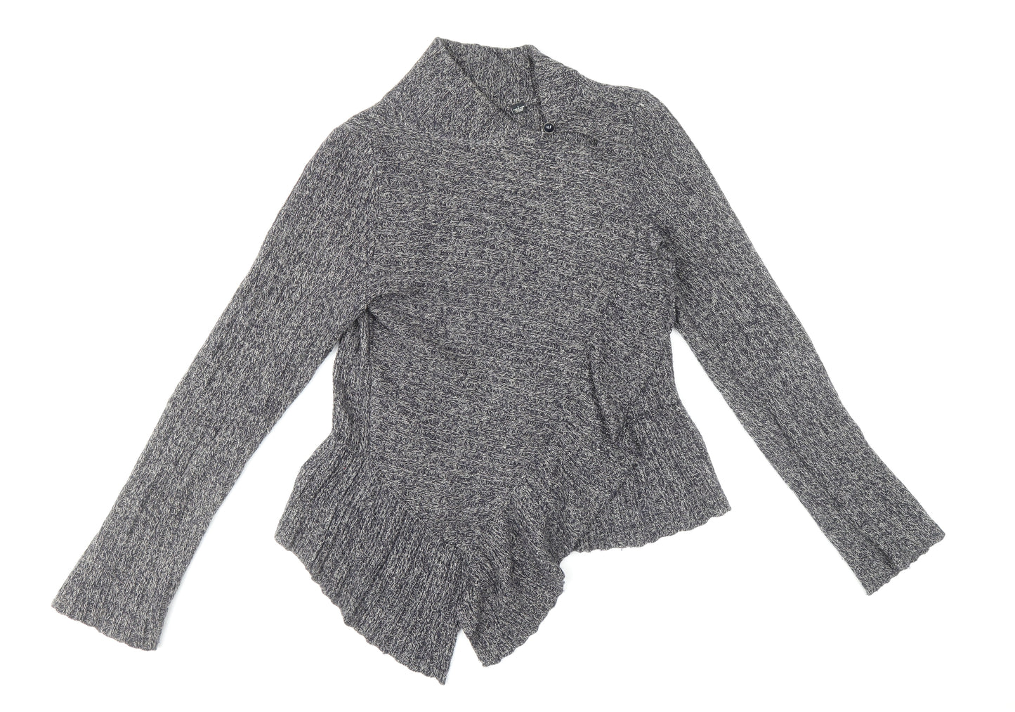 Knitted & Knotted Womens Blue V-Neck Cotton Pullover Jumper Size S