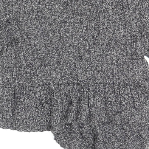 Knitted & Knotted Womens Blue V-Neck Cotton Pullover Jumper Size S