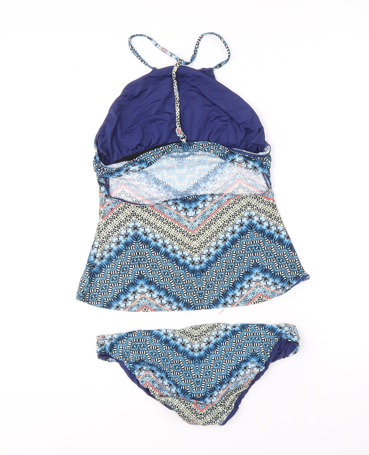 Lucky Brand Womens Blue Geometric Nylon Tankini Size M