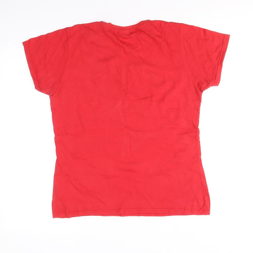 Russell Womens Red 100% Cotton Basic T-Shirt Size L Round Neck - Game of Thrones, Winter is Coming