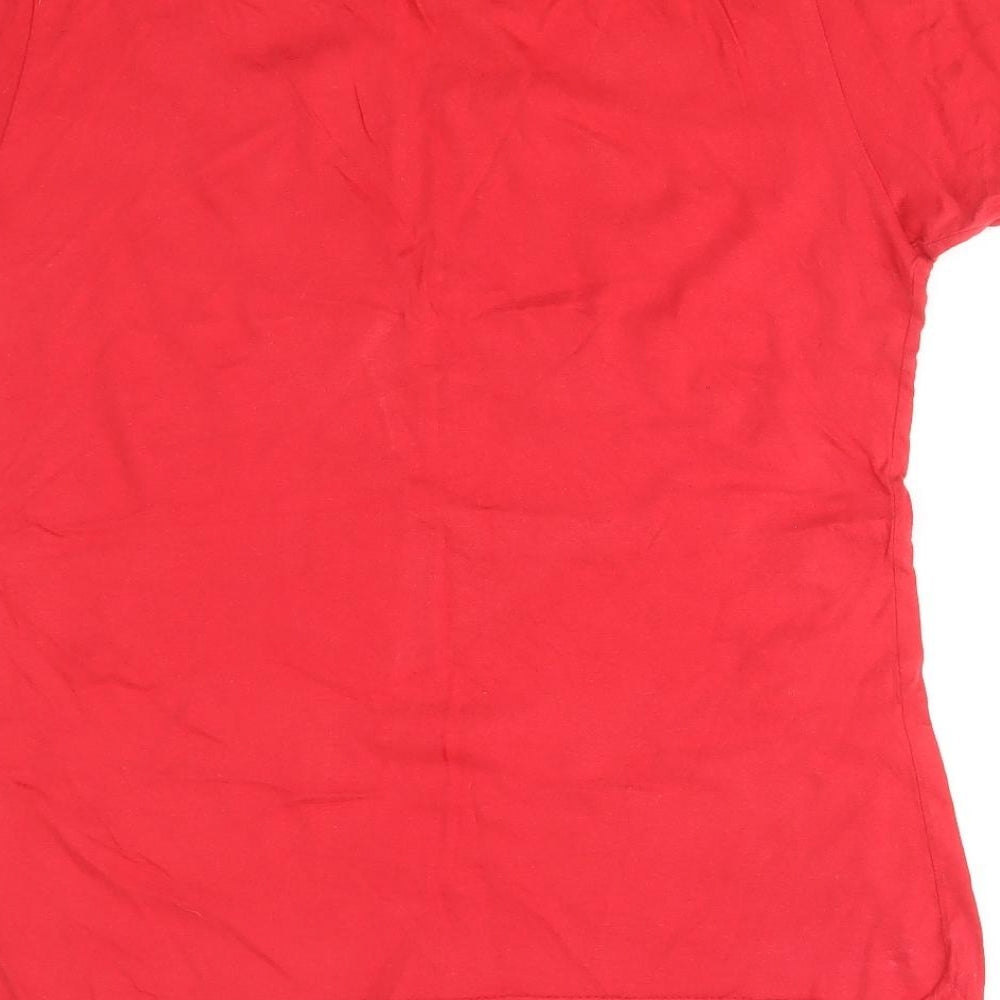 Russell Womens Red 100% Cotton Basic T-Shirt Size L Round Neck - Game of Thrones, Winter is Coming