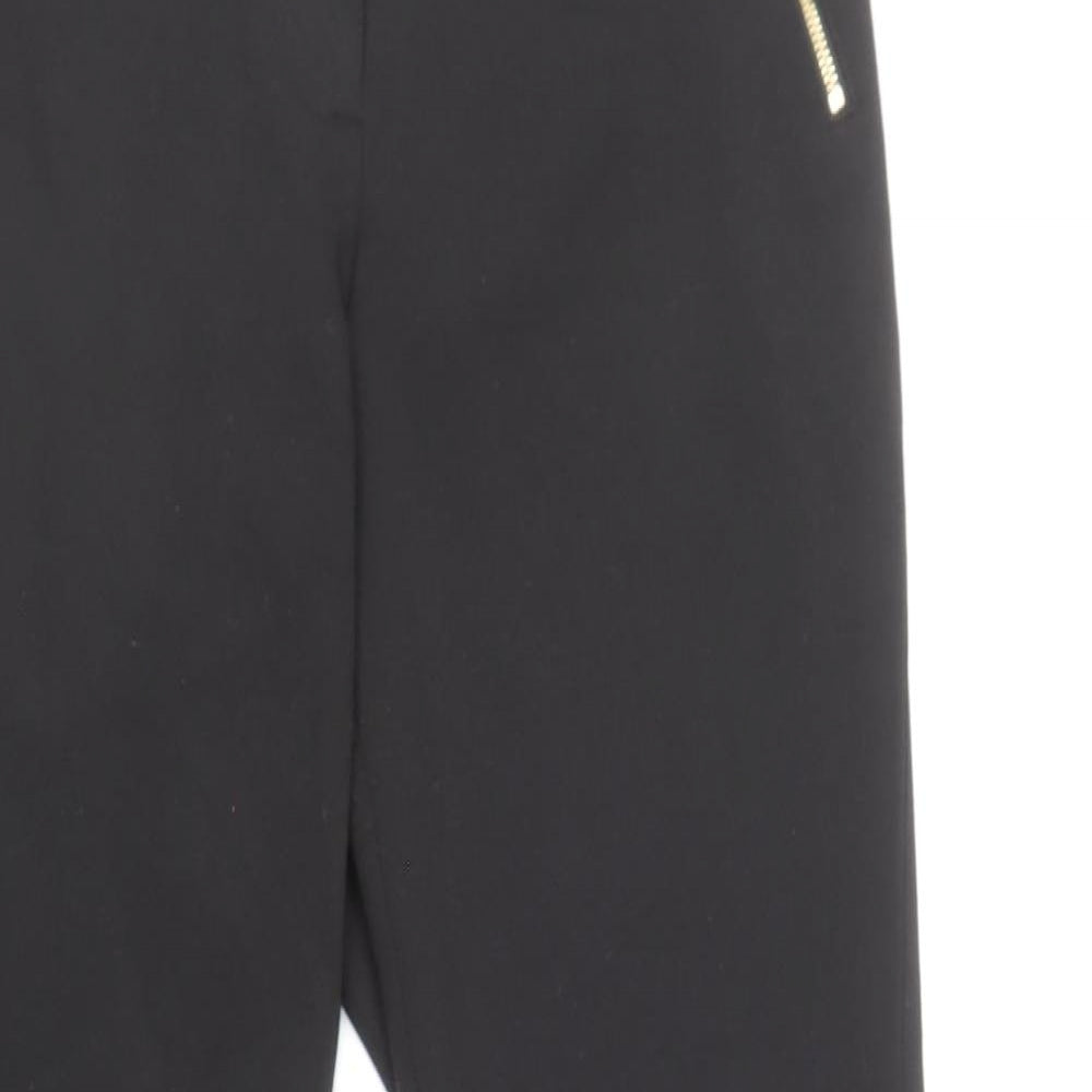 Tommy Hilfiger Womens Black Polyester Trousers Size 10 Regular Zip