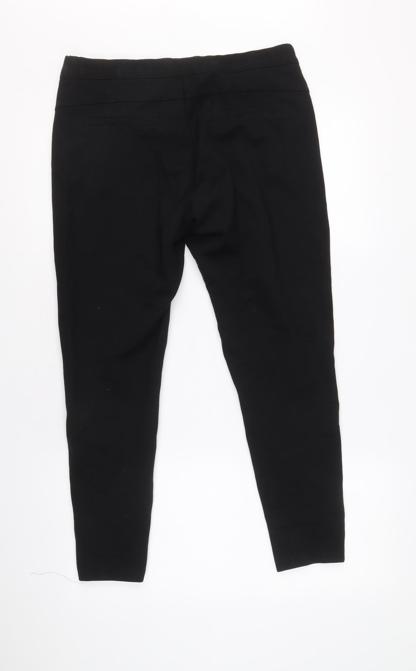 Calvin Klein Womens Black Viscose Trousers Size 10 Regular Zip