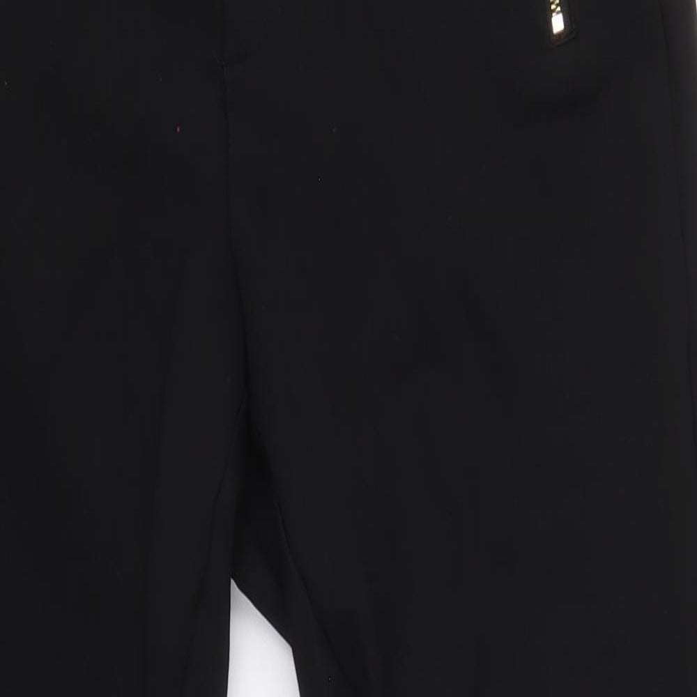 Calvin Klein Womens Black Viscose Trousers Size 10 Regular Zip