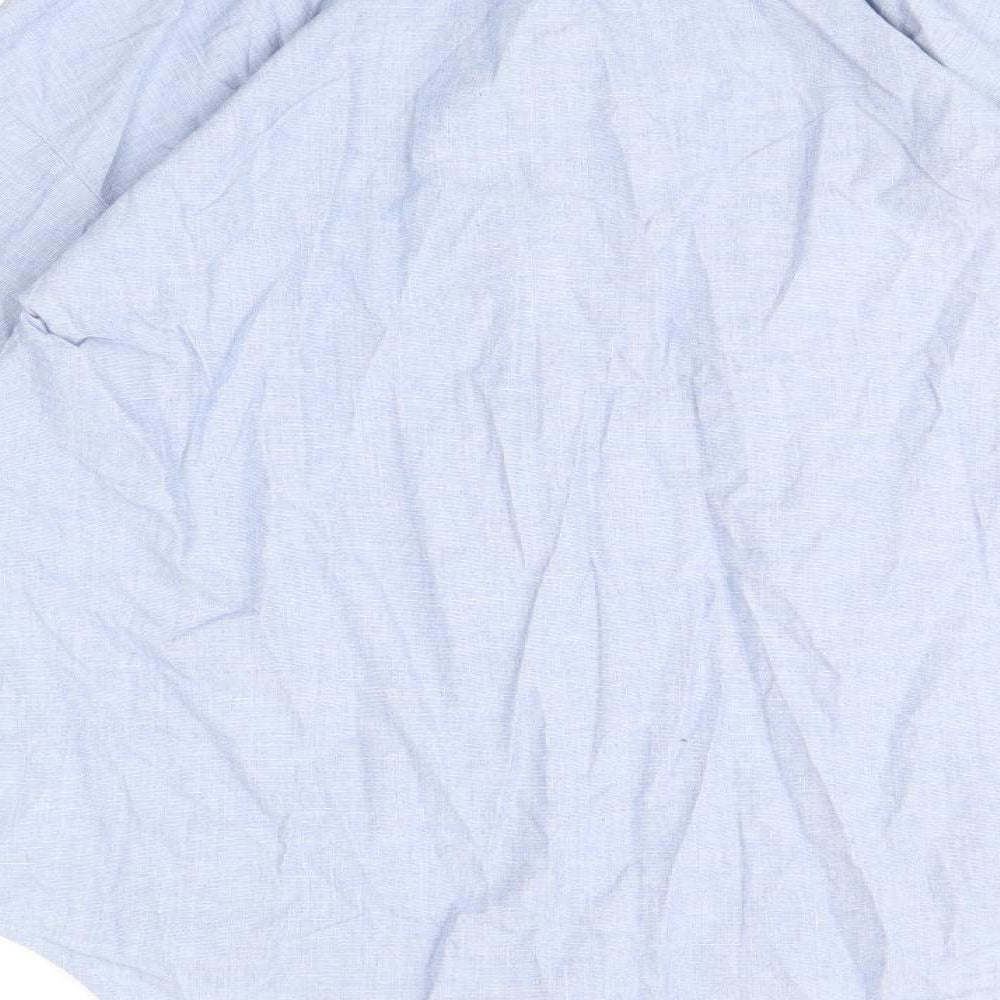 NEXT Womens Blue 100% Cotton Basic Button-Up Size 10 Collared