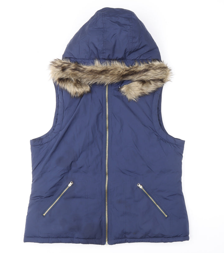 Gap Mens Blue Gilet Waistcoat Size L Zip