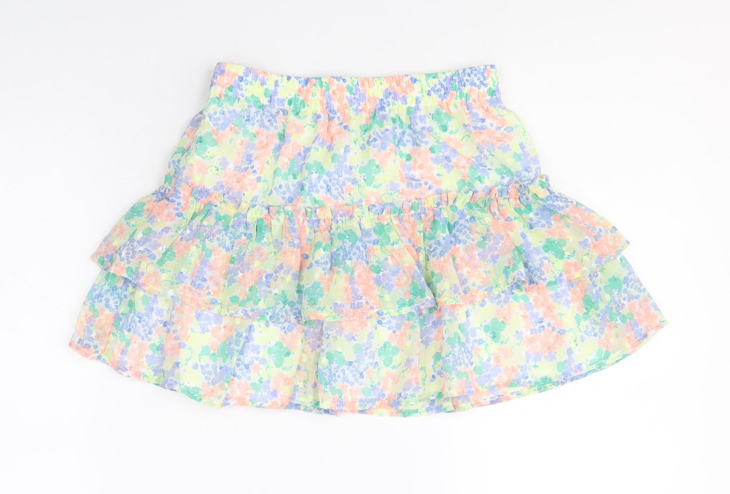 Marks and Spencer Girls Multicoloured Geometric Polyester A-Line Skirt Size 8-9 Years Regular Pull On