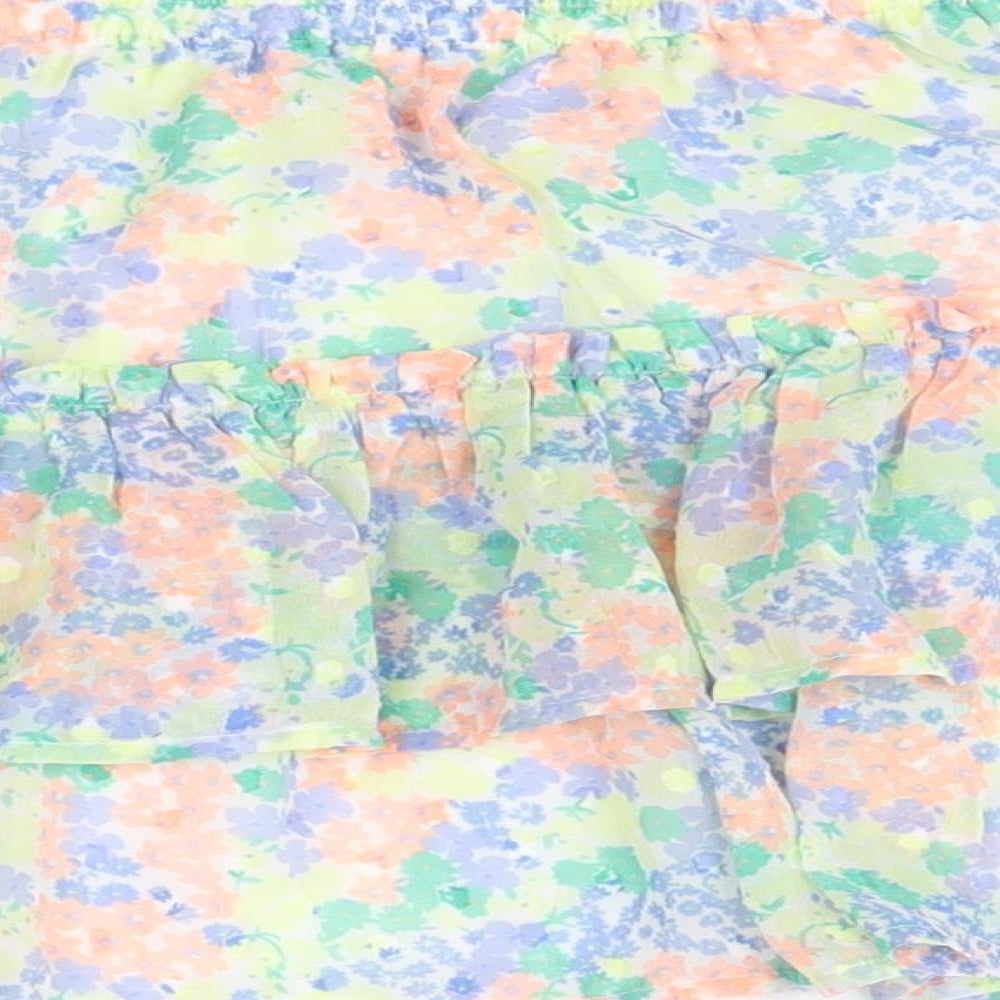 Marks and Spencer Girls Multicoloured Geometric Polyester A-Line Skirt Size 8-9 Years Regular Pull On