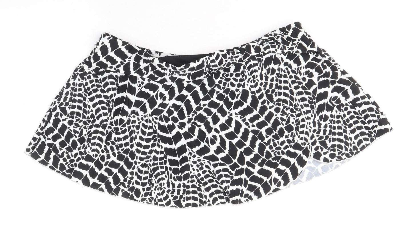 BHS Womens Black Geometric Nylon Swim Bottom Size 14
