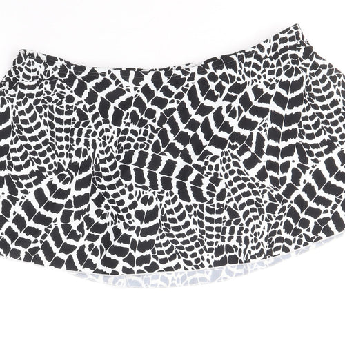 BHS Womens Black Geometric Nylon Swim Bottom Size 14