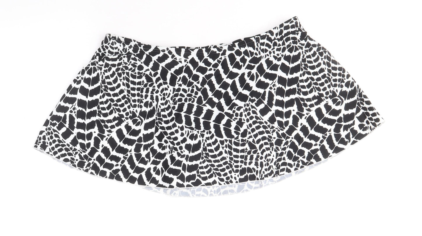 BHS Womens Black Geometric Nylon Swim Bottom Size 14