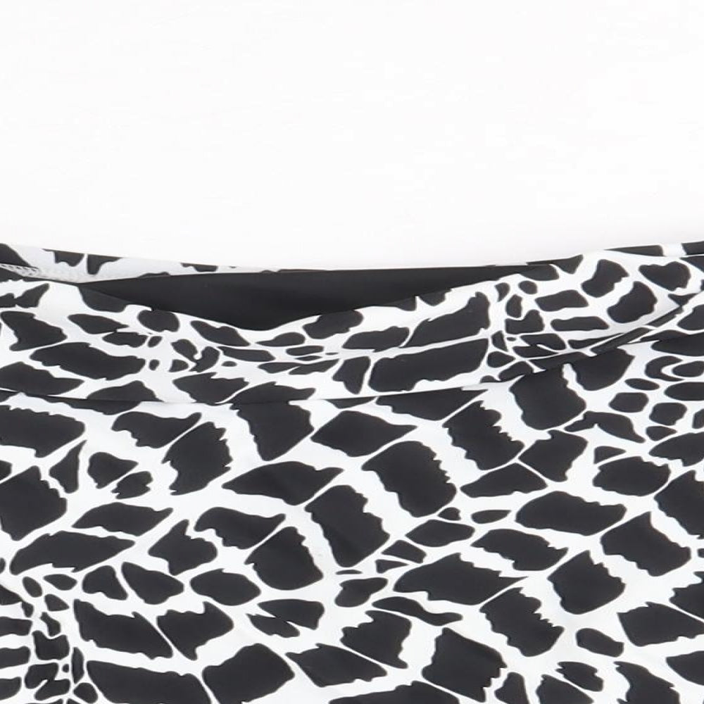 BHS Womens Black Geometric Nylon Swim Bottom Size 14
