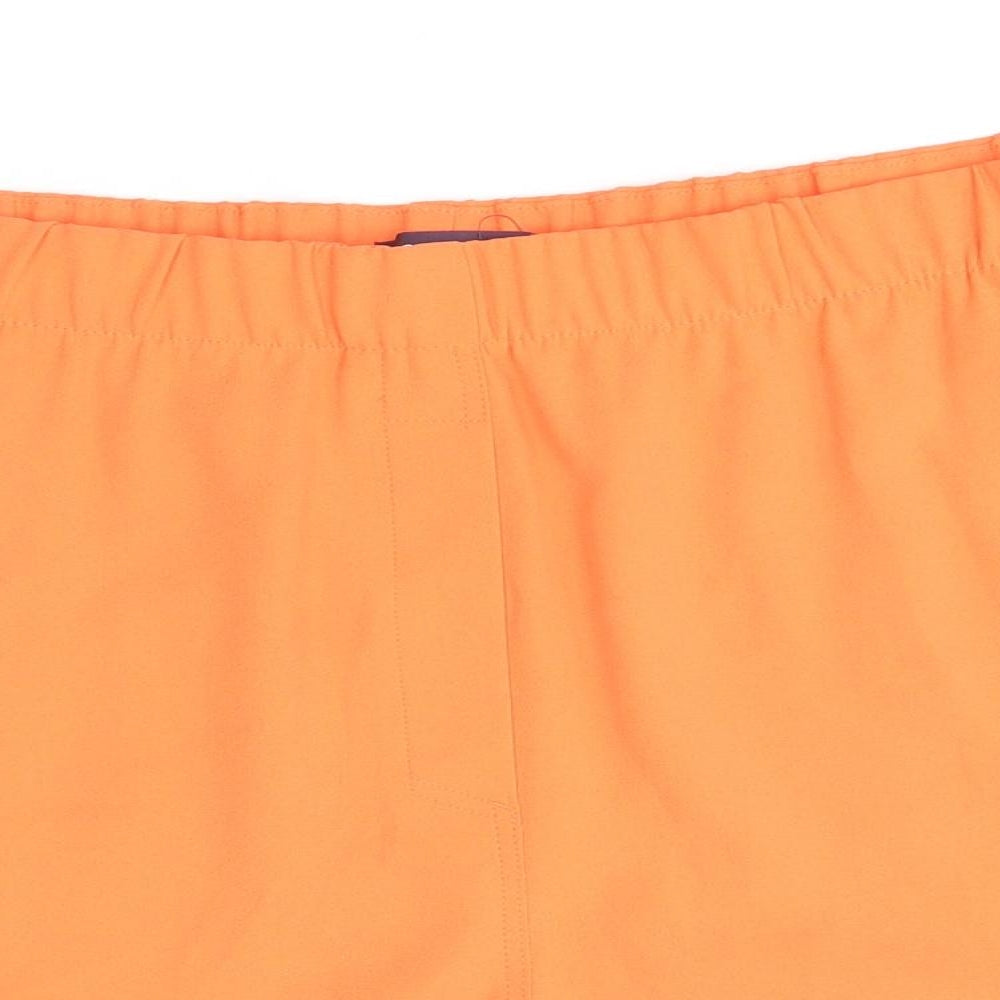Marks and Spencer Womens Orange Polyester Basic Shorts Size 24 Regular Pull On