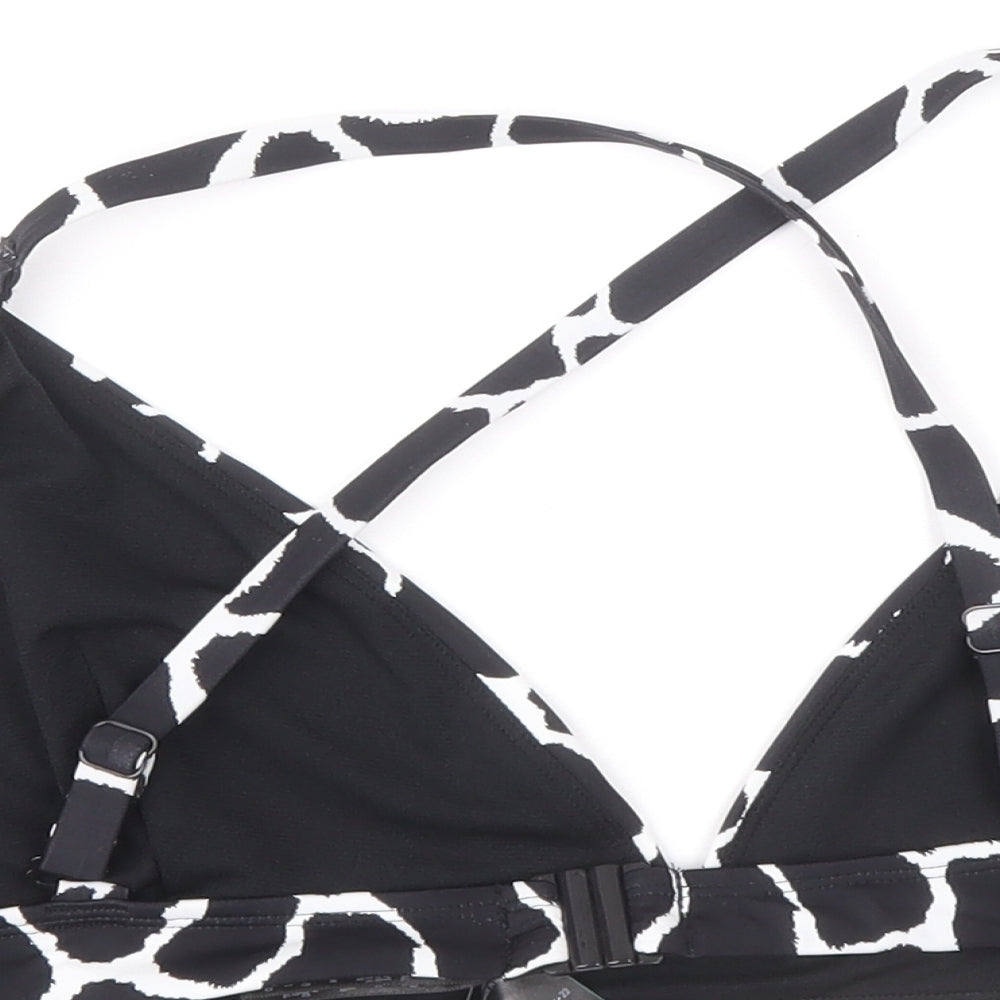 Marks and Spencer Womens Black Geometric Polyamide One Piece Size 22