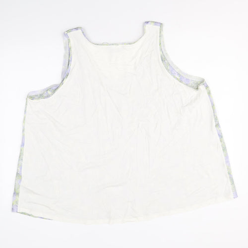 Marks and Spencer Womens Multicoloured Geometric Polyester Basic Tank Size 24 Scoop Neck