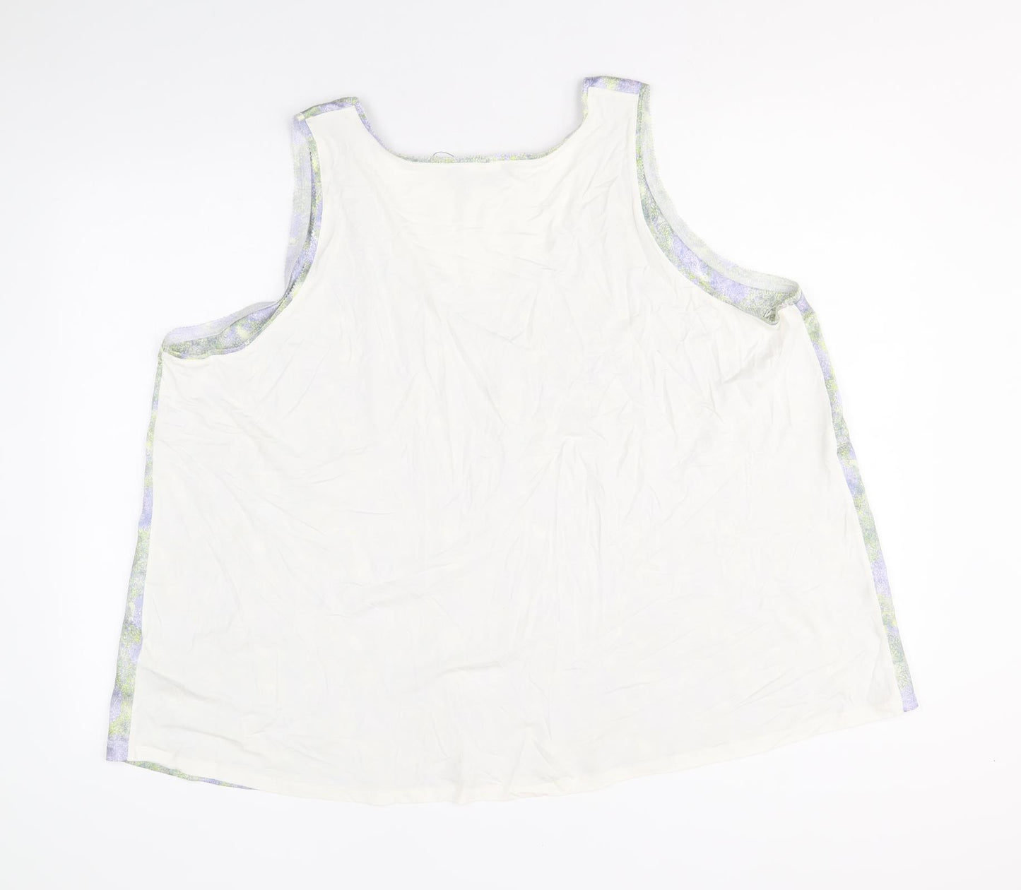 Marks and Spencer Womens Multicoloured Geometric Polyester Basic Tank Size 24 Scoop Neck