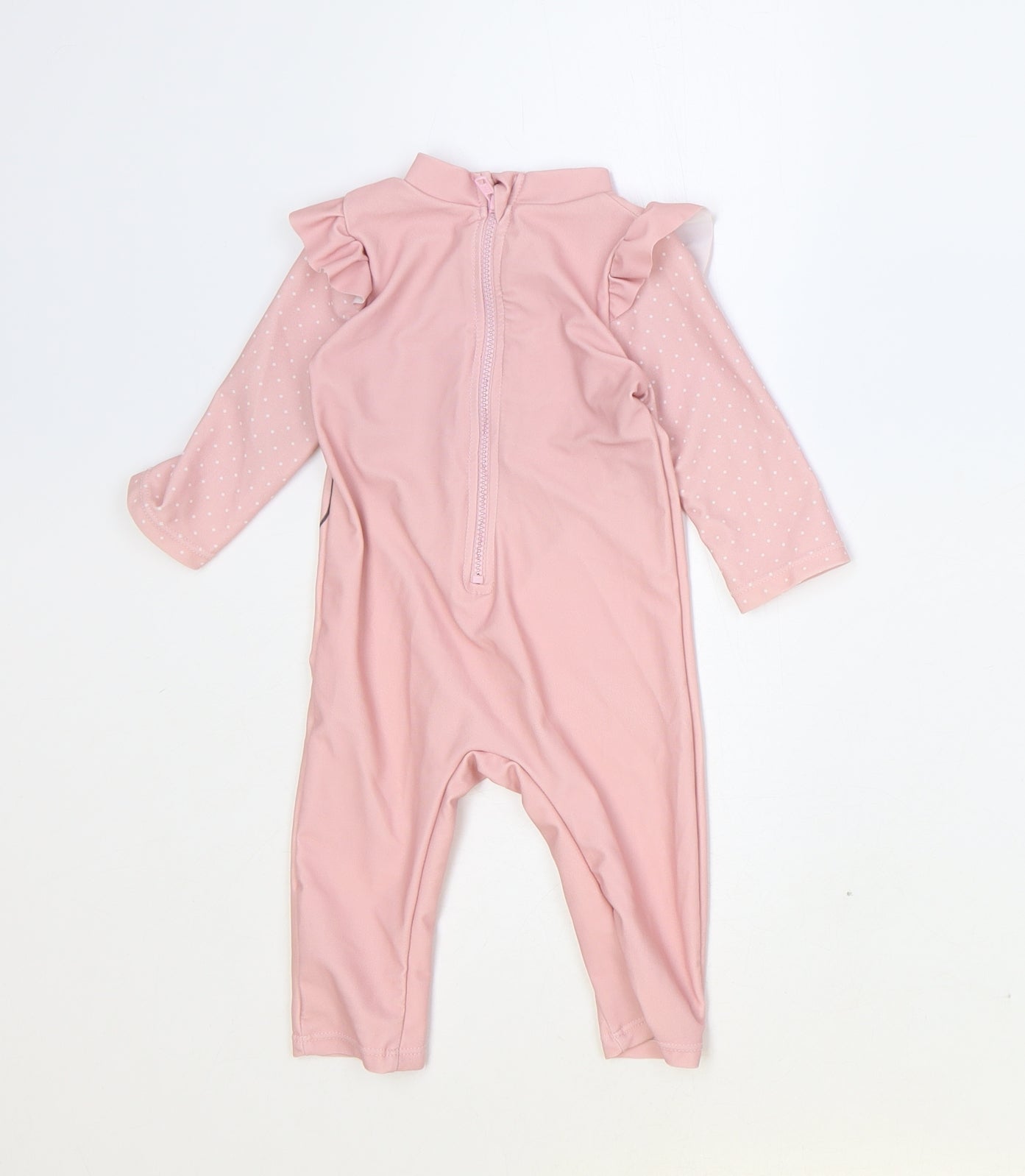 George Girls Pink Polyester Romper One-Piece Size 3-6 Months Zip - Swimsuit, Minnie Mouse
