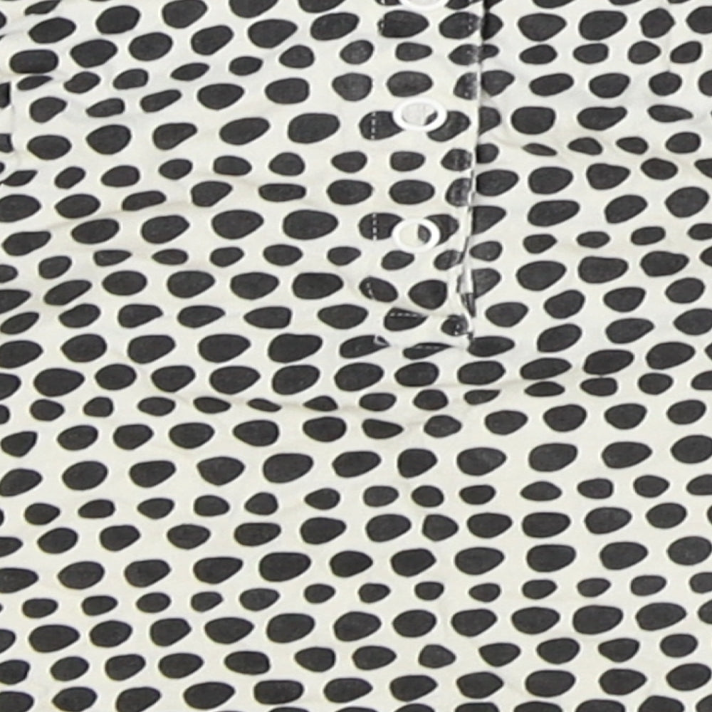 TU Girls Black Geometric 100% Cotton Basic T-Shirt Size 0-3 Months Square Neck Snap