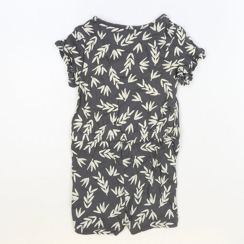 Primark Girls Grey Geometric Polyester Romper One-Piece Size 6-9 Months Snap
