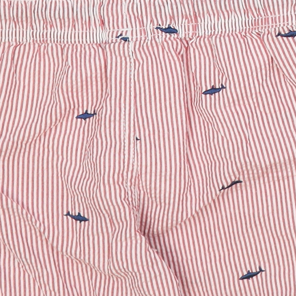 George Boys Red Striped Cotton Bermuda Shorts Size 2-3 Years Regular Tie - Swim Shorts