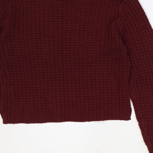 Select Womens Red Roll Neck Acrylic Pullover Jumper Size 14