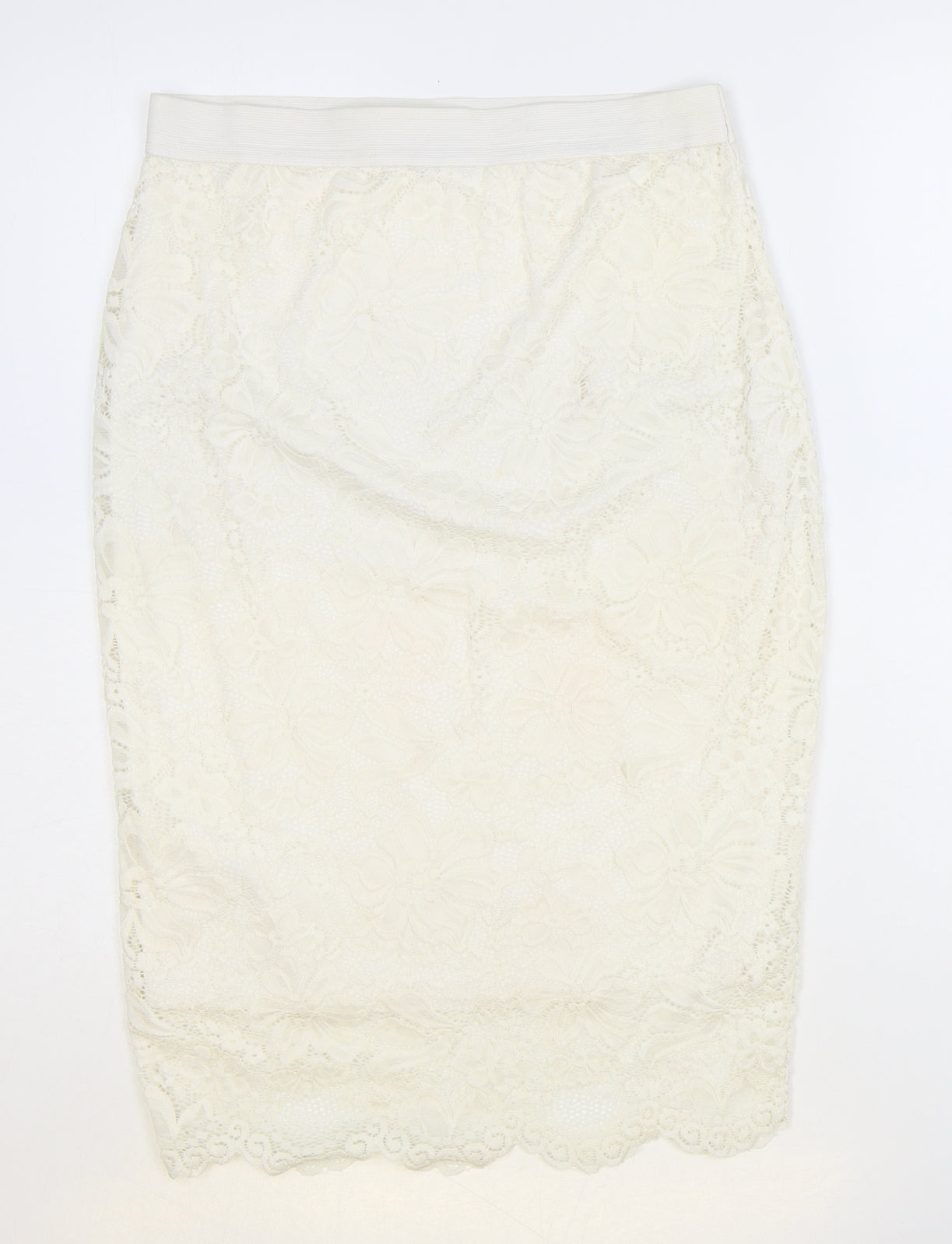 Select Womens Ivory Polyester Straight & Pencil Skirt Size 10