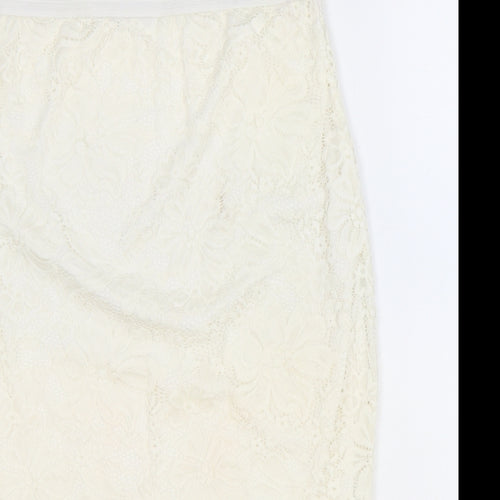 Select Womens Ivory Polyester Straight & Pencil Skirt Size 10