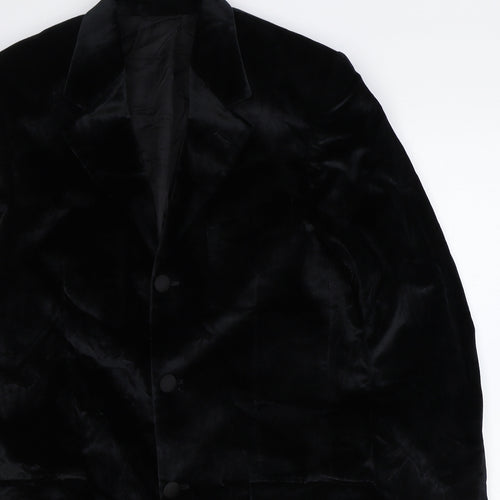 Masterhand Mens Black Cotton Jacket Suit Jacket Size 36