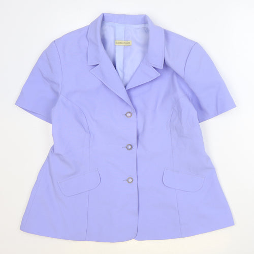 Victoria Taylor Womens Blue Polyester Jacket Suit Jacket Size 18