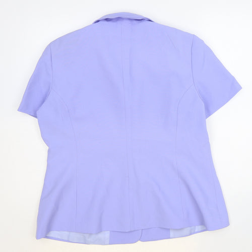 Victoria Taylor Womens Blue Polyester Jacket Suit Jacket Size 18