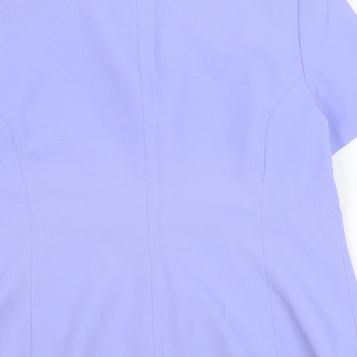 Victoria Taylor Womens Blue Polyester Jacket Suit Jacket Size 18