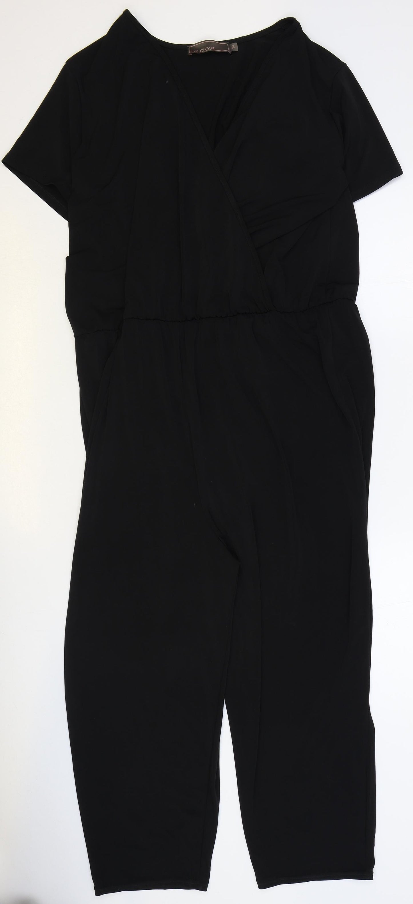 Pink Clove Womens Black Polyester Jumpsuit One-Piece Size 20 Pullover