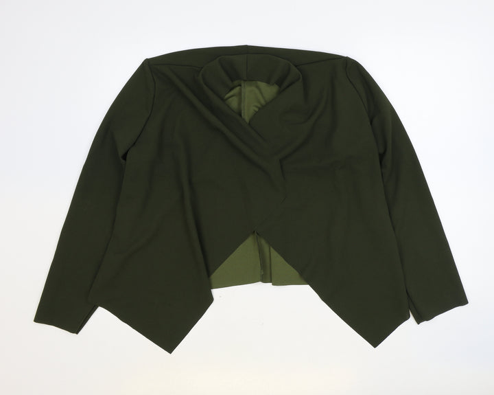 SheIn Womens Green V-Neck Polyester Shrug Jumper Size L