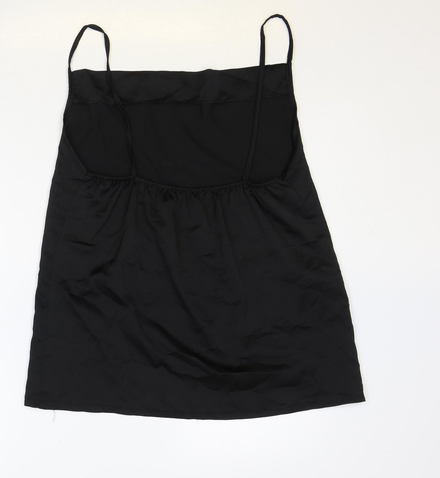 Boohoo Womens Black Polyester Basic Tank Size 14 Square Neck