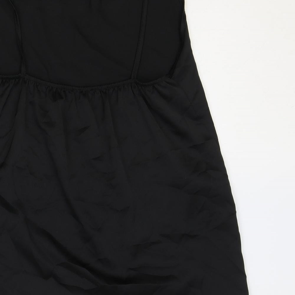 Boohoo Womens Black Polyester Basic Tank Size 14 Square Neck