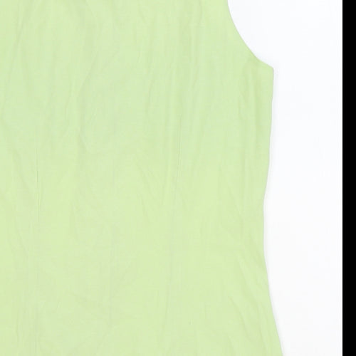 Select Womens Green Polyester Basic Button-Up Size 14 Collared