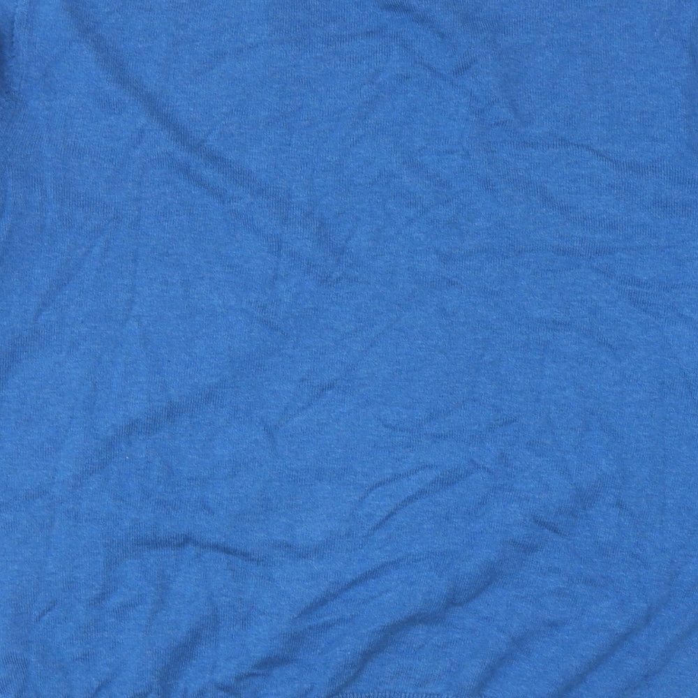 Marks and Spencer Mens Blue V-Neck Cotton Pullover Jumper Size XL