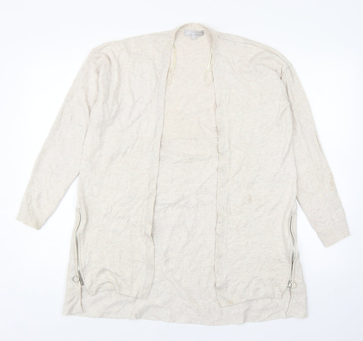 Red Herring Womens Beige V-Neck Polyester Cardigan Jumper Size 14
