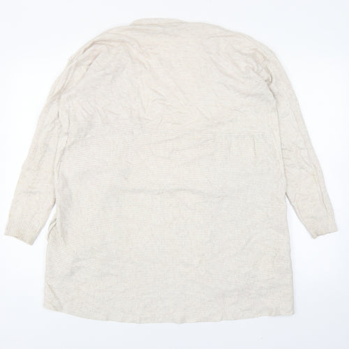 Red Herring Womens Beige V-Neck Polyester Cardigan Jumper Size 14