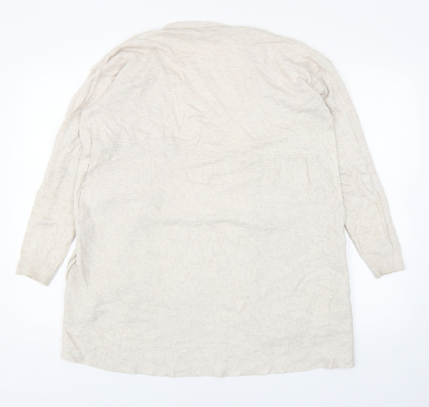 Red Herring Womens Beige V-Neck Polyester Cardigan Jumper Size 14