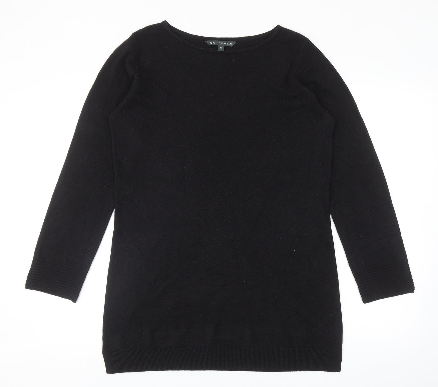 Bonmarché Womens Black Roll Neck Acrylic Pullover Jumper Size 12