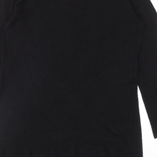 Bonmarché Womens Black Roll Neck Acrylic Pullover Jumper Size 12