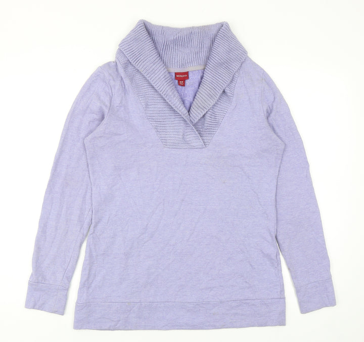 Merona Womens Purple Cotton Pullover Sweatshirt Size S Pullover