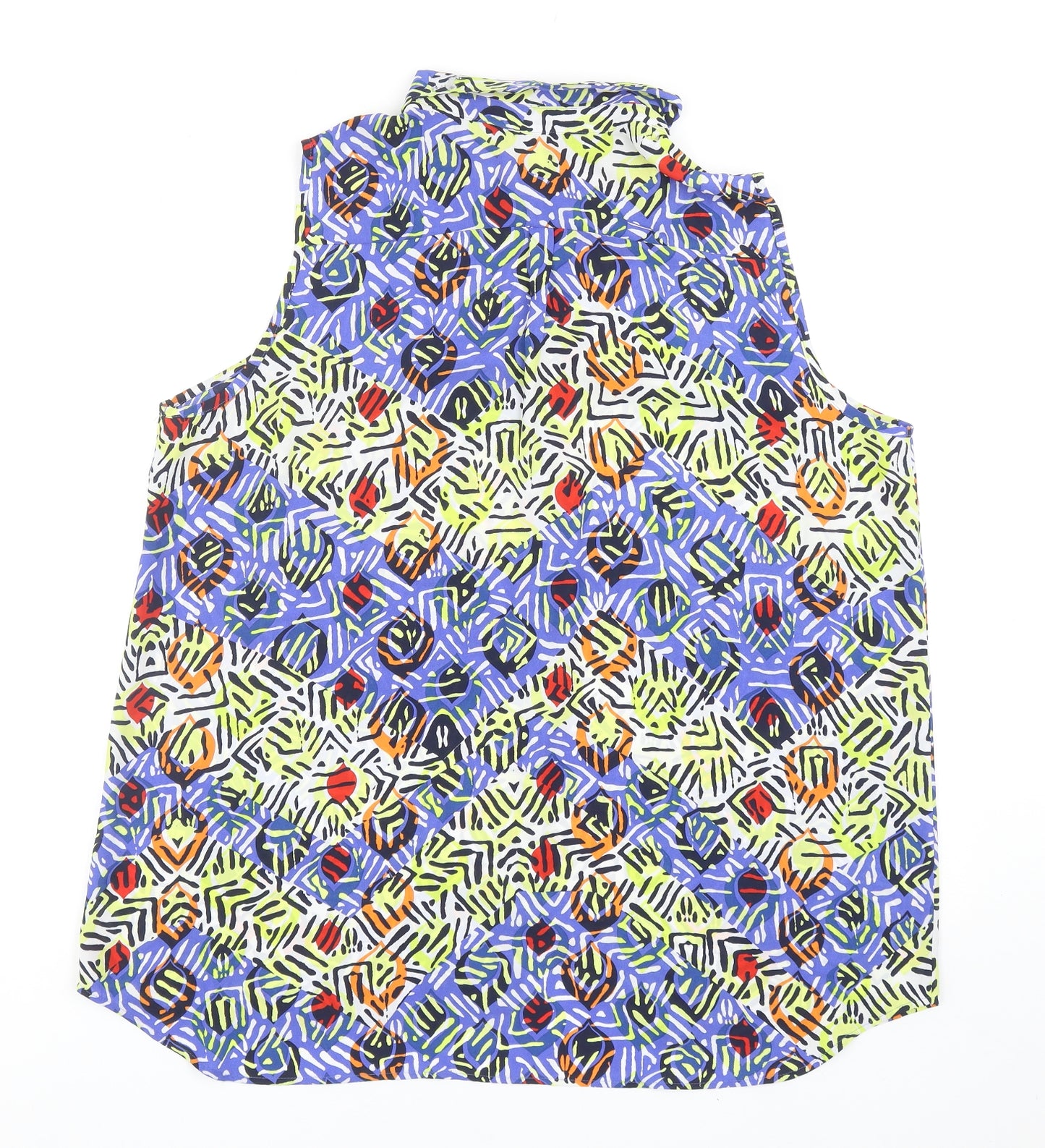 NEXT Womens Multicoloured Geometric Polyester Basic Blouse Size 20 V-Neck