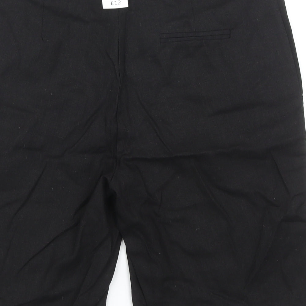 Select Womens Black Linen Chino Shorts Size 12 Regular Zip