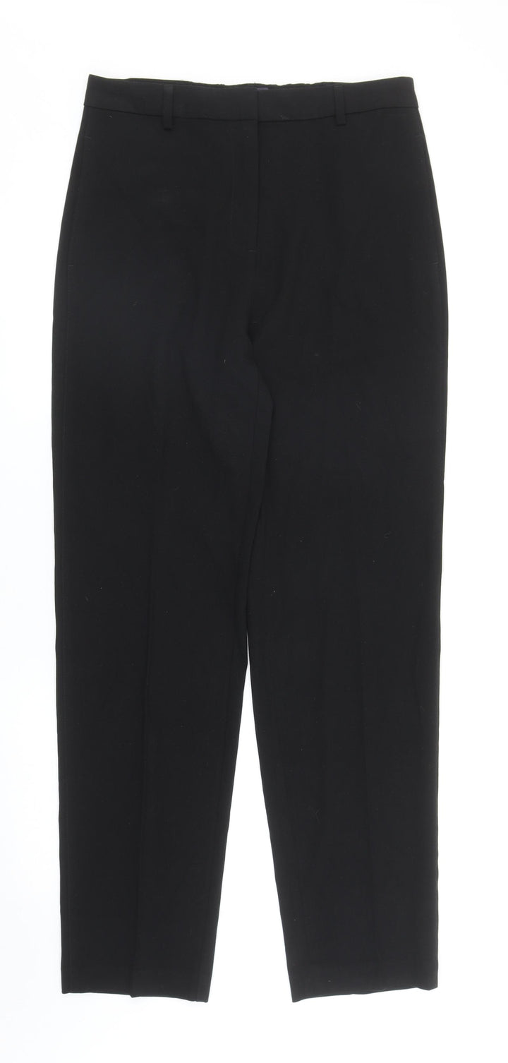 Marks and Spencer Womens Black Polyester Trousers Size 10 Regular Zip