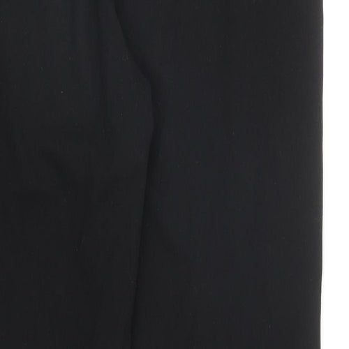 Marks and Spencer Womens Black Polyester Trousers Size 10 Regular Zip