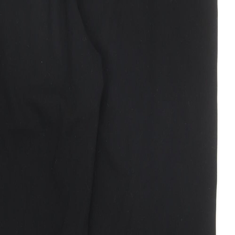 Marks and Spencer Womens Black Polyester Trousers Size 10 Regular Zip