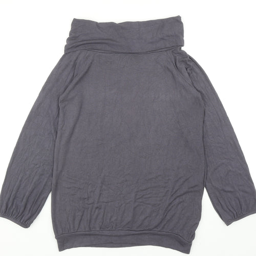 A Wear Womens Grey Roll Neck Viscose Pullover Jumper Size 14