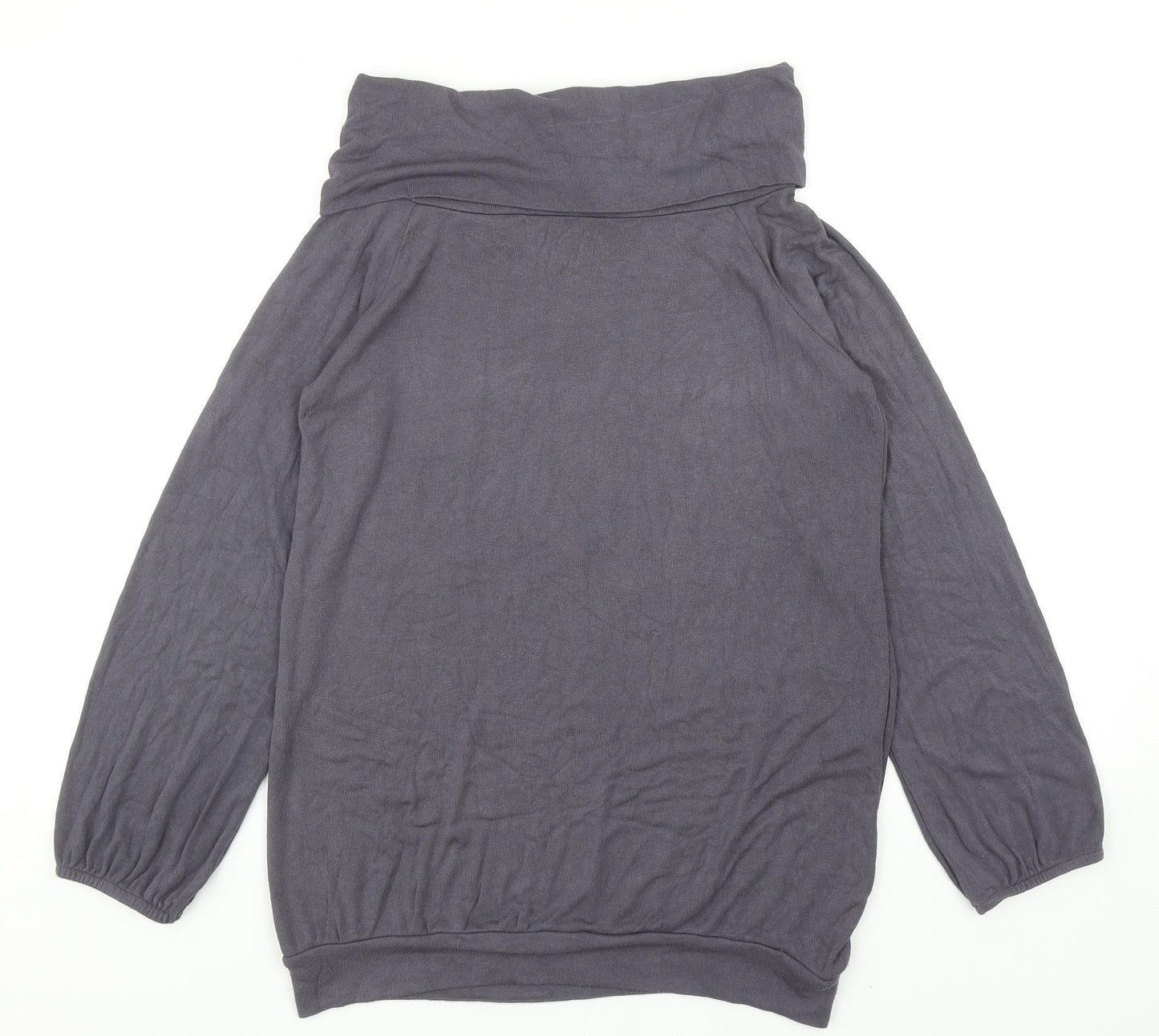 A Wear Womens Grey Roll Neck Viscose Pullover Jumper Size 14